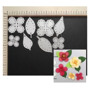 4PC STITCHING FLOWER AND LEAVES