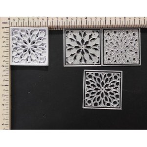 3PC LAYERED SQUARE FLOWER FRAME