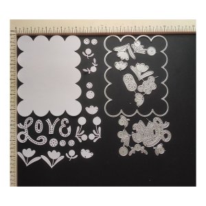 LOVE EYELET HOLE LETTERS AND FLORAL FRAME