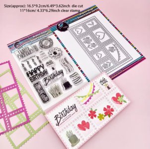 BIRTHDAY CLEAR STAMP SET WITH STAMP DIE