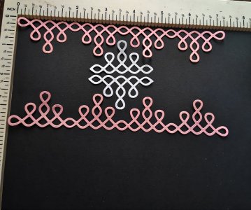 SET OF BORDER ,  LOTUS  AND DOILY WITH SHADOW